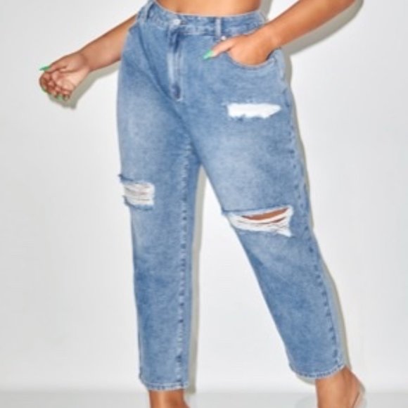 Distress Boyfriend Jeans - Picture 1 of 1